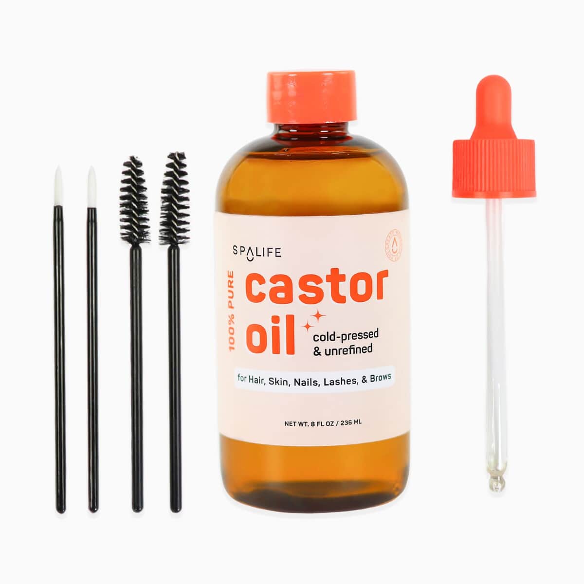 SpaLife Castor Oil 100% Pure - For Hair, Skin, Lashes & Brows 8oz image number 3