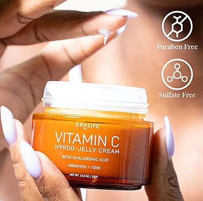 SpaLife Vitamin C Hydro-Jelly Cream with Hyaluronic Acid (Brighten + Tone) 3.53oz