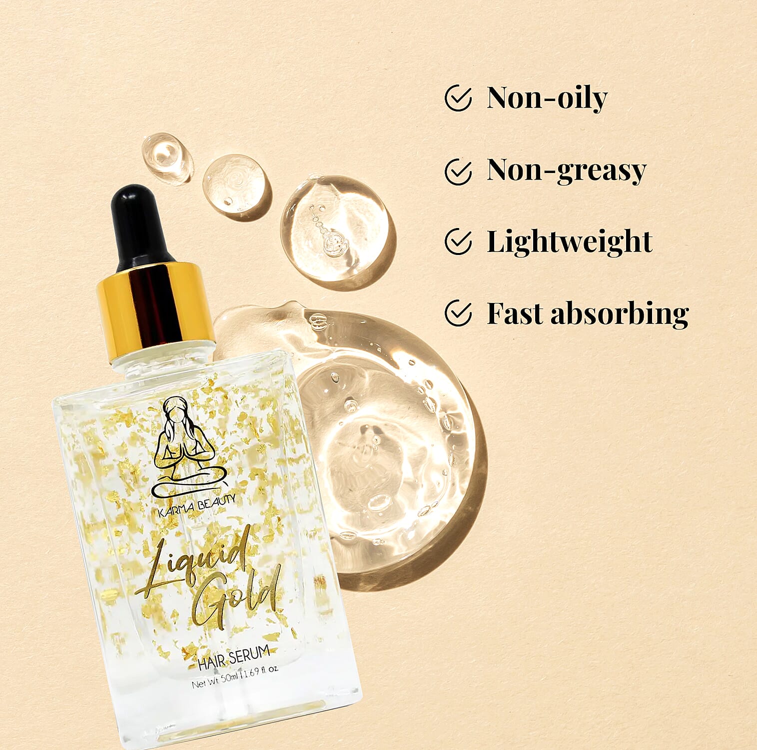 Karma Beauty Liquid Gold Restorative Gold Infused Hair Serum