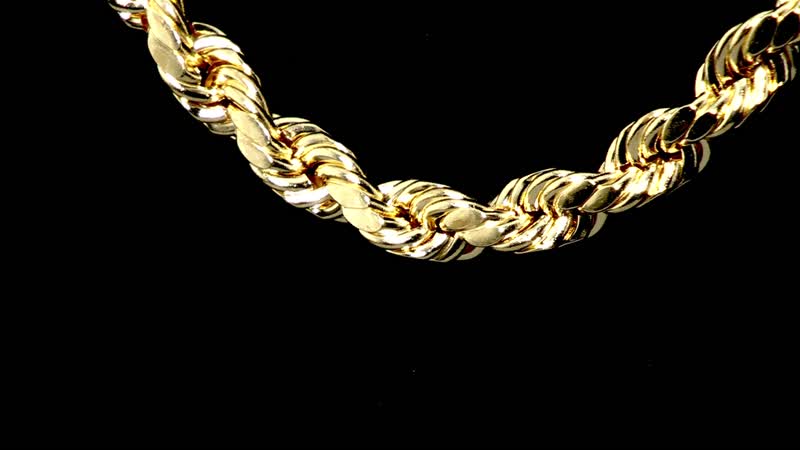 10K Yellow Gold 7mm Rope Necklace 24 Inches 19 Grams