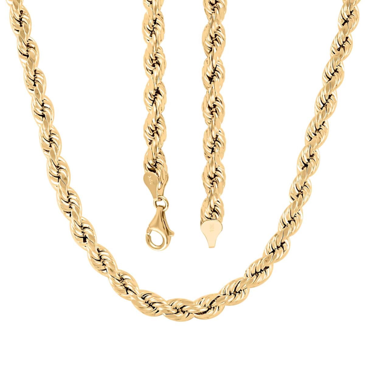 10K Yellow Gold 7mm Rope Necklace 24 Inches 19 Grams image number 3