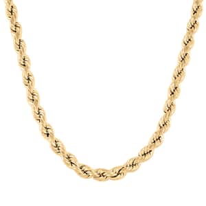 10K Yellow Gold 7mm Rope Necklace 26 Inches 20.40 Grams