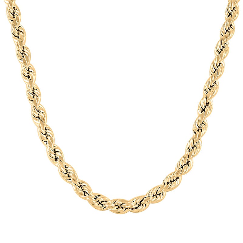 7mm Rope Necklace in 10K Yellow Gold 26 Inches 20.50 Grams