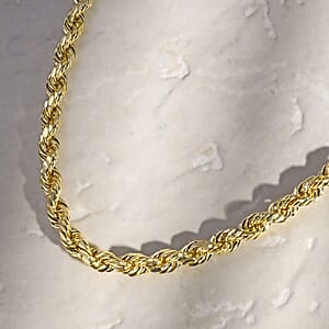 7mm Rope Necklace in 10K Yellow Gold 26 Inches 20.50 Grams