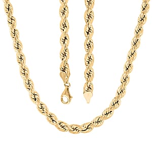 7mm Rope Necklace in 10K Yellow Gold 26 Inches 20.50 Grams