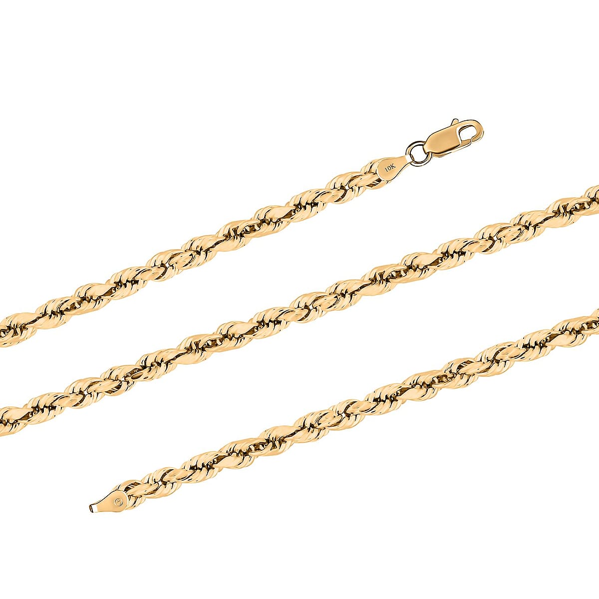 10K Yellow Gold 4mm Rope Necklace 22 Inches 7.30 Grams image number 2