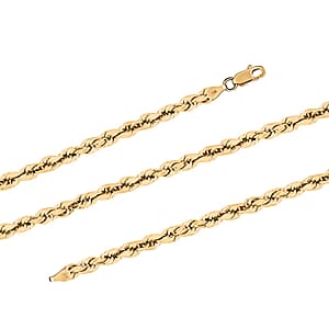10K Yellow Gold 4mm Rope Necklace 22 Inches 7.30 Grams