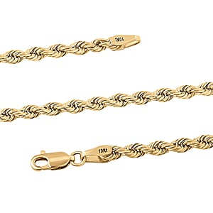 10K Yellow Gold 4mm Rope Necklace 24 Inches 8 Grams