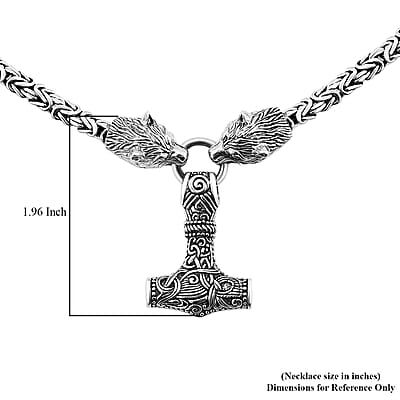 Bali Legacy Sterling Silver Wolf Necklace 30 Inches 57.15 Grams