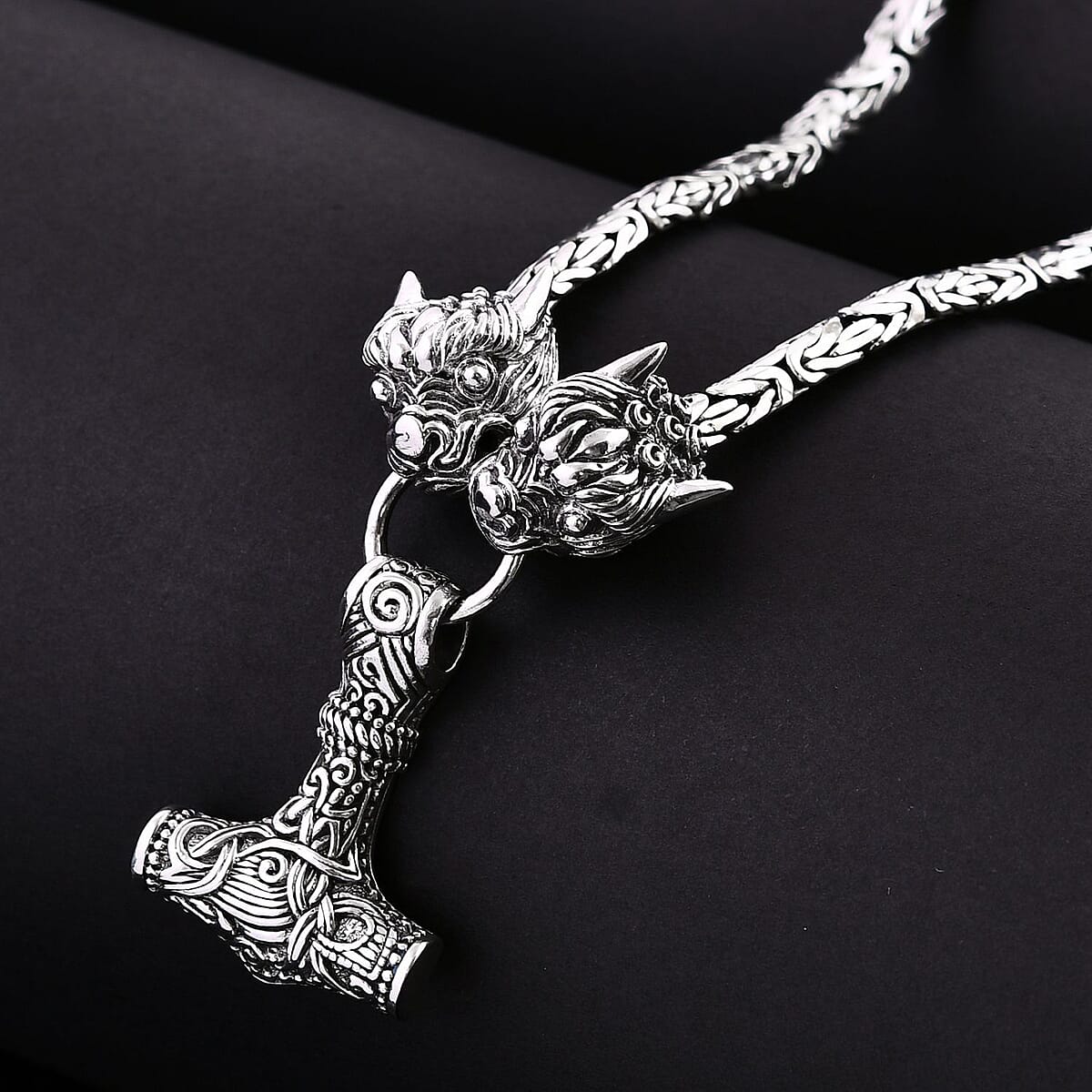 Bali Legacy Sterling Silver Dragon Necklace 30 Inches 59 Grams image number 1
