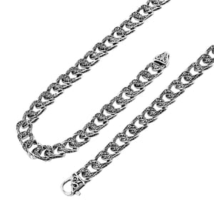 Bali Legacy Padian with Filigree Necklace in Sterling Silver 48.20 Grams 18 Inches