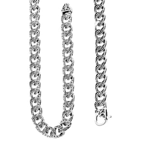 Bali Legacy Dragon Skin with Tulang Naga Necklace in Sterling Silver 47.50 Grams 18 Inches