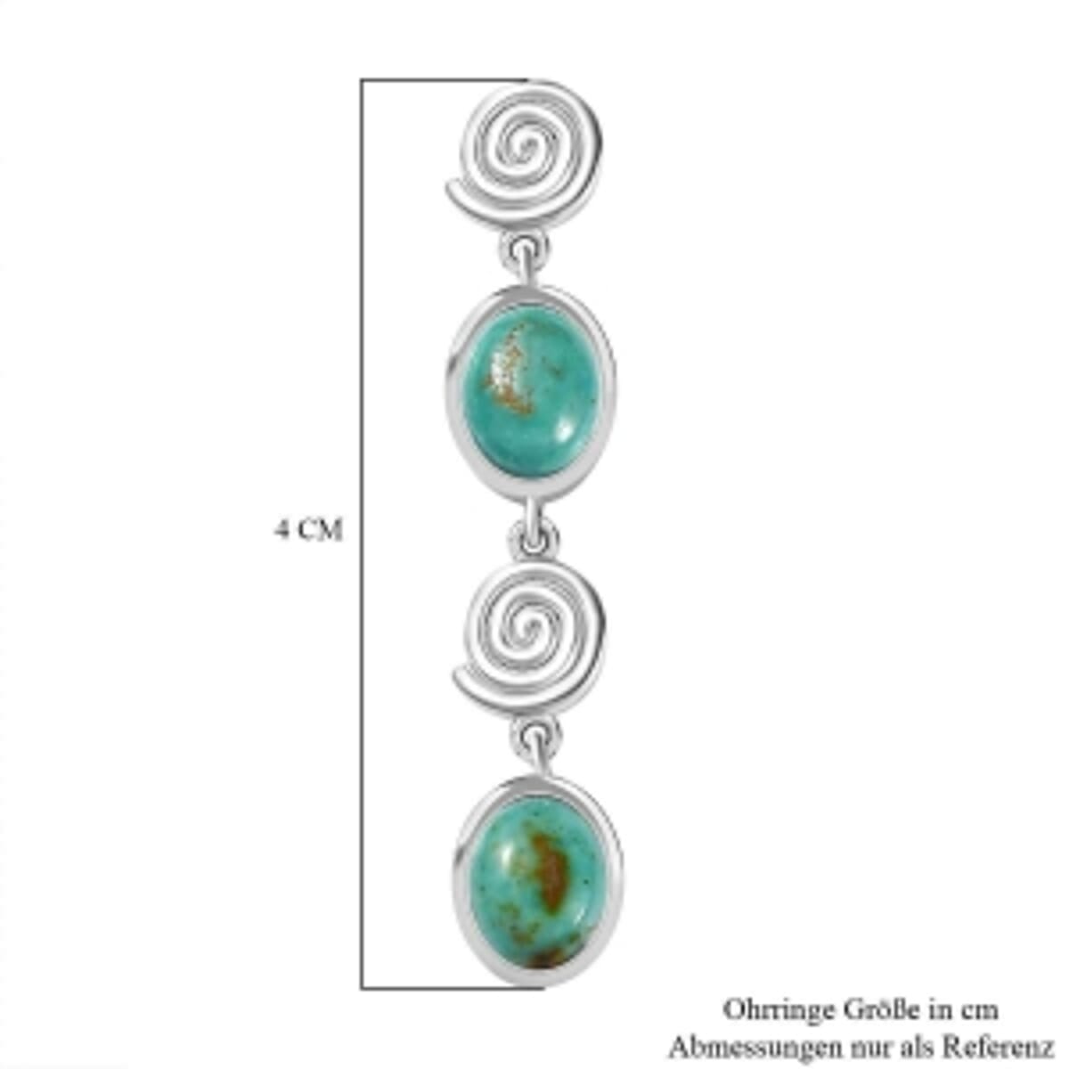 Sierra Nevada Turquoise Dangling 5.65 ctw Earrings in Rhodium Over Sterling Silver image number 4