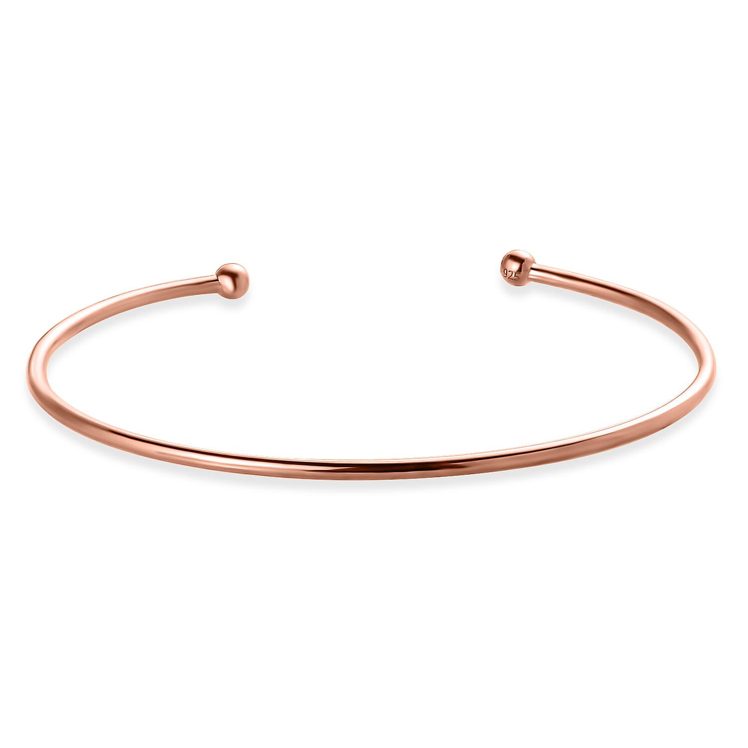 18K Vermeil Rsoe Gold Over Sterling Silver Cuff Bracelet (7.25 In) 2.75 Grams