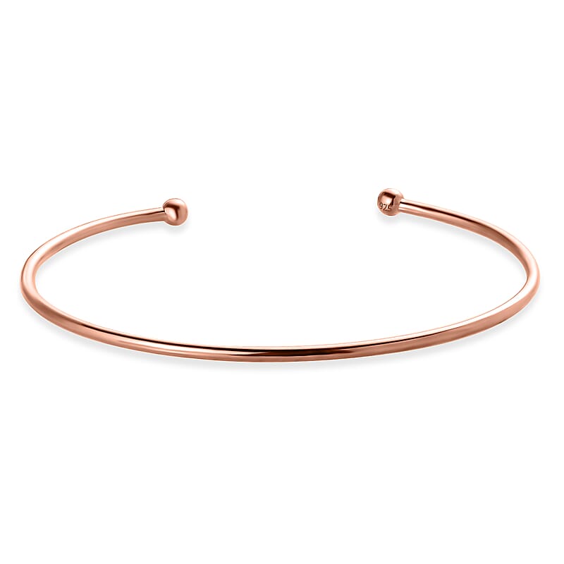 18K Vermeil Rsoe Gold Over Sterling Silver Cuff Bracelet (7.25 In) 2.75 Grams