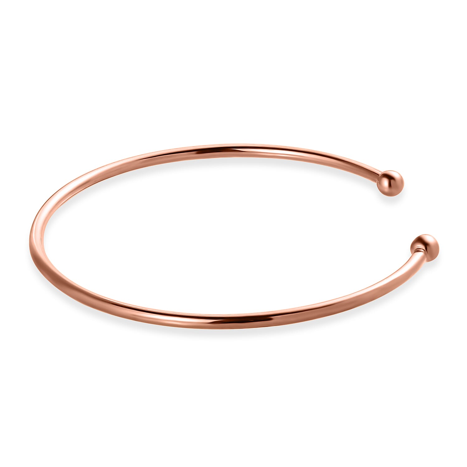 18K Vermeil Rsoe Gold Over Sterling Silver Cuff Bracelet (7.25 In) 2.75 Grams