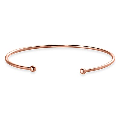 18K Vermeil Rsoe Gold Over Sterling Silver Cuff Bracelet (7.25 In) 2.75 Grams