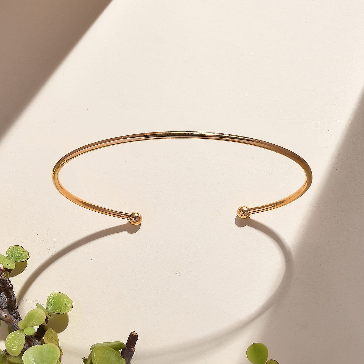 18K Vermeil Yellow Gold Over Sterling Silver Cuff Bracelet (7.25 In) 2.75 Grams image number 1