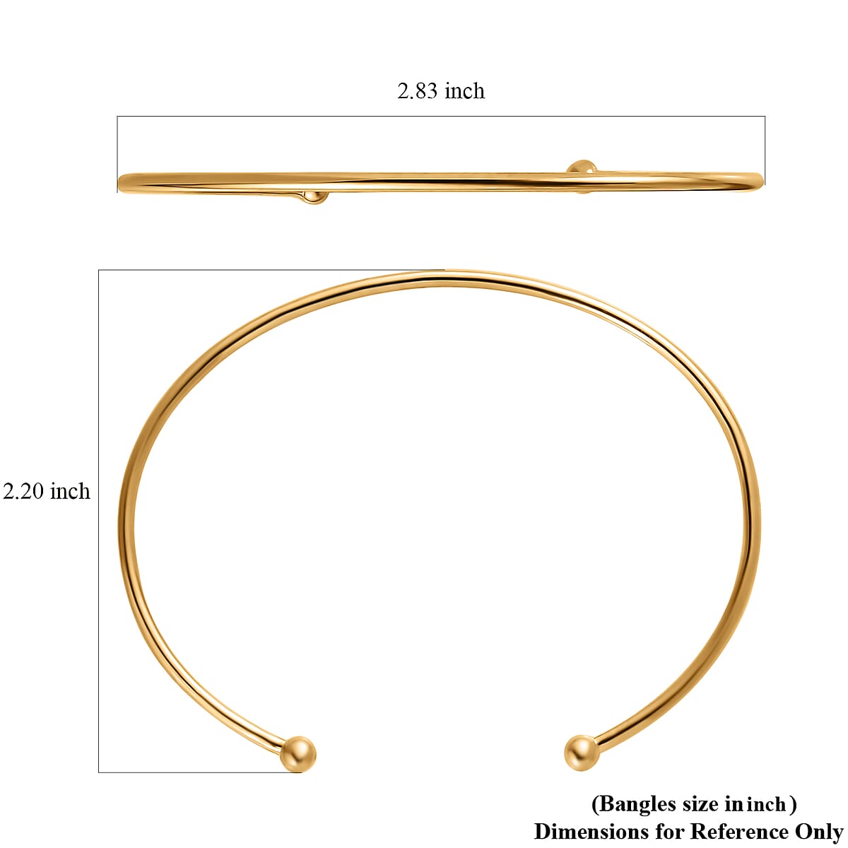 18K Vermeil Yellow Gold Over Sterling Silver Cuff Bracelet (7.25 In) 2.75 Grams image number 5