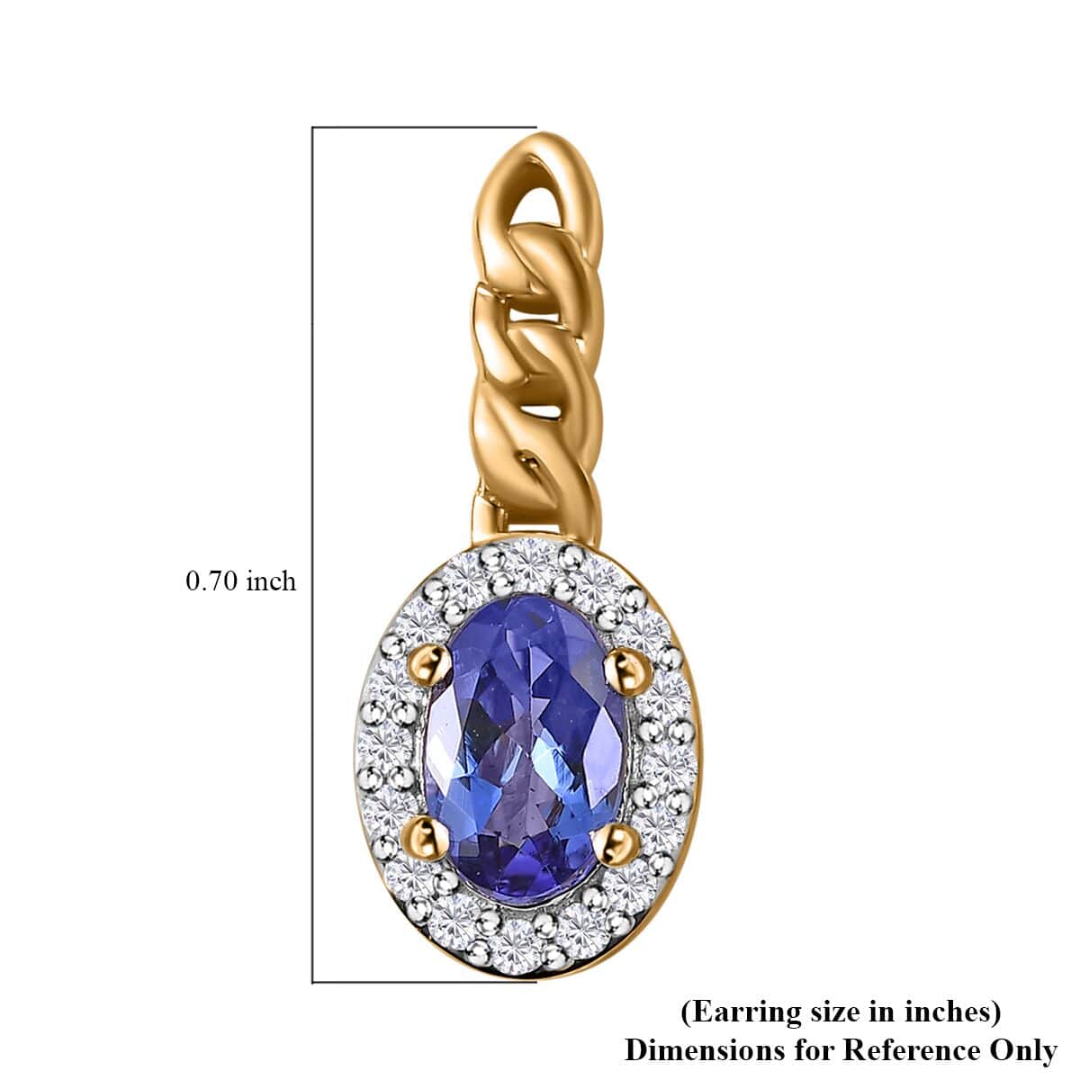 Luxoro Premium Tanzanite and Moissanite 1.15 ctw Earrings in 10K Yellow Gold image number 5