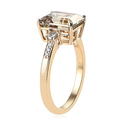 Luxoro 14K Yellow Gold Premium AA Turkizite and G-H I2 Diamond Ring (Size 10.0) 4.20 ctw