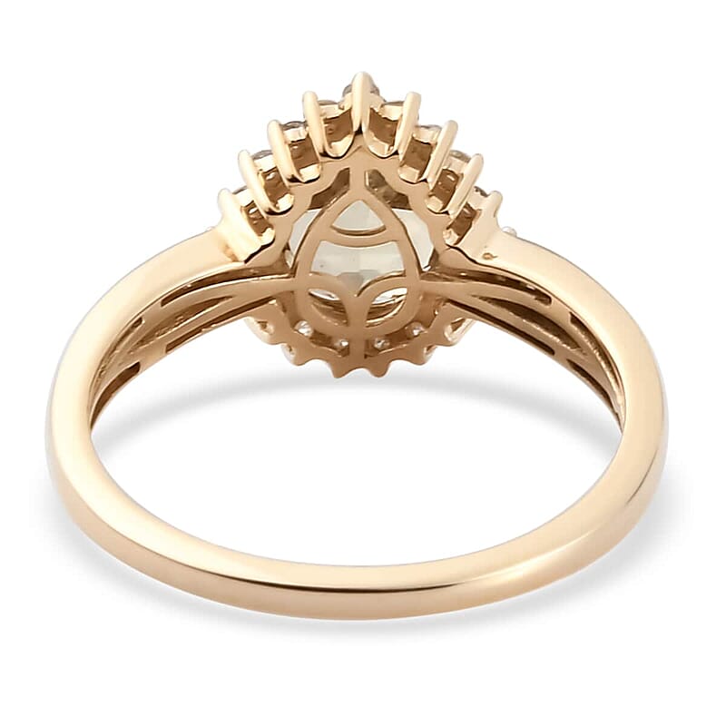Luxoro 14K Yellow Gold Premium Turkizite and G-H I3 Diamond Ring (Size 7.0) 2.05 ctw