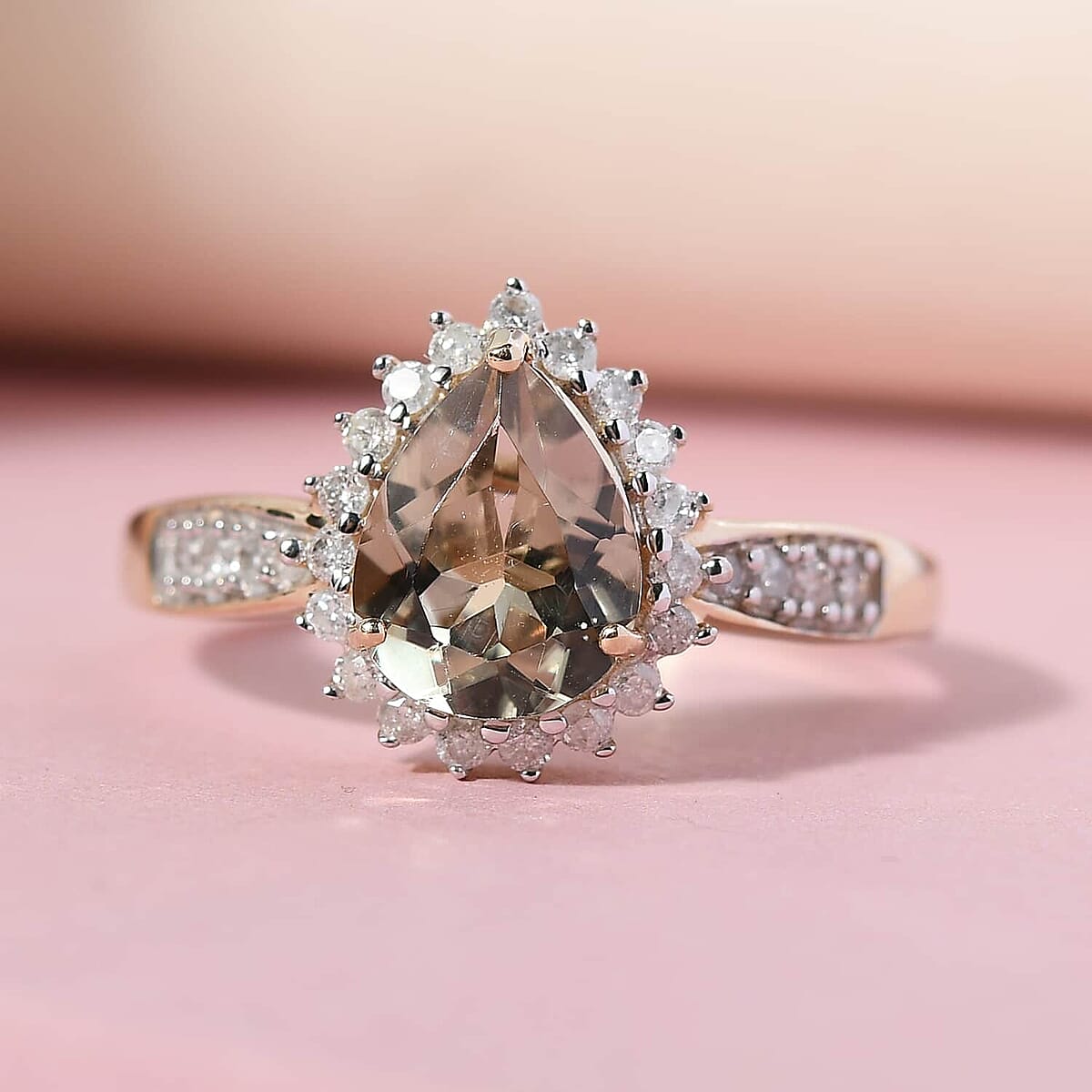 Luxoro 14K Yellow Gold Premium Turkizite and G-H I3 Diamond Ring (Size 7.5) 2.05 ctw image number 1