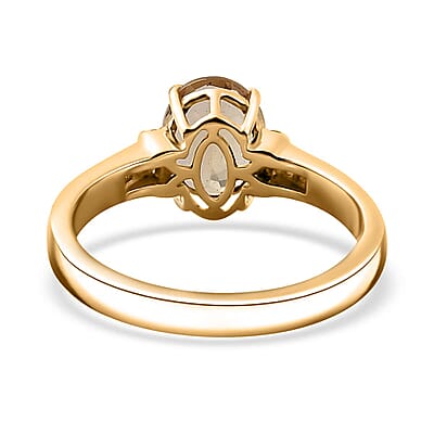 Luxoro AAA Brazilian Heliodor and G-H I2-I3 Diamond 1.75 ctw Ring in 10K Yellow Gold (Size 10.0)