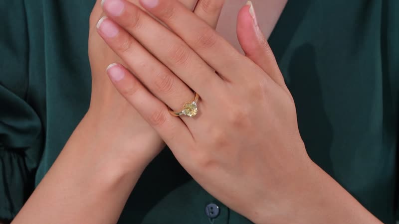 Certified & Appraised Luxoro 10K Yellow Gold AAA Brazilian Heliodor, Diamond (G-H, I2-I3) Ring (Size 10.0) 1.60 ctw