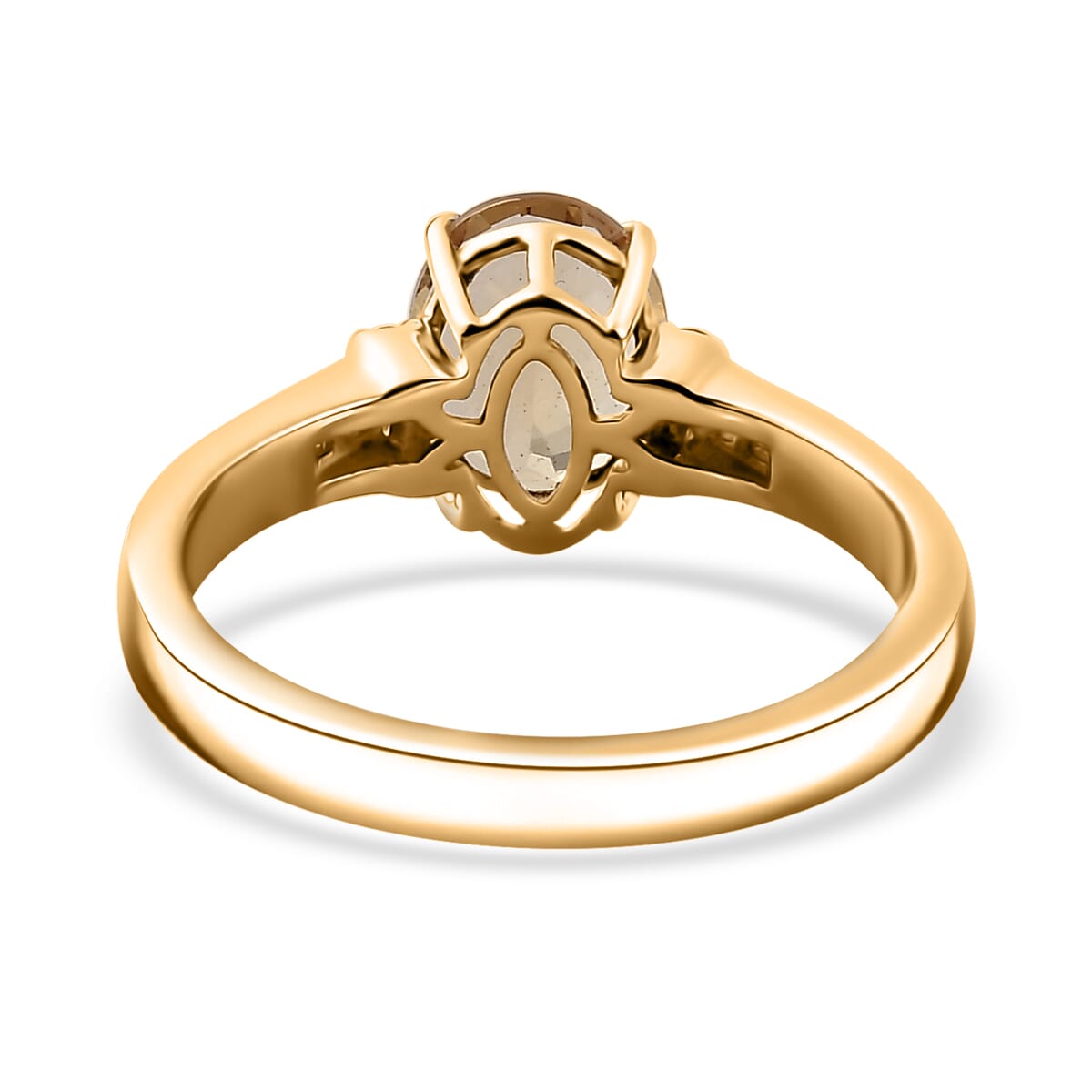 Luxoro AAA Brazilian Heliodor and G-H I2-I3 Diamond 1.75 ctw Ring in 10K Yellow Gold (Size 7.5) image number 4
