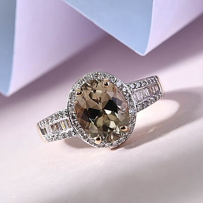 Luxoro 14K Yellow Gold AAA Turkizite and G-H I3 Diamond Ring (Size 10.5) 4.15 Grams 3.50 ctw