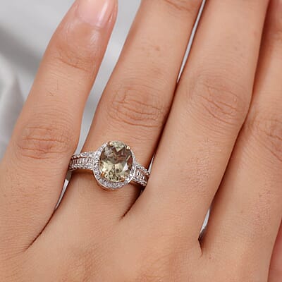 Luxoro 14K Yellow Gold AAA Turkizite and G-H I3 Diamond Ring (Size 10.5) 4.15 Grams 3.50 ctw