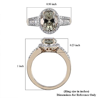 Luxoro 14K Yellow Gold AAA Turkizite and G-H I3 Diamond Ring (Size 10.5) 4.15 Grams 3.50 ctw