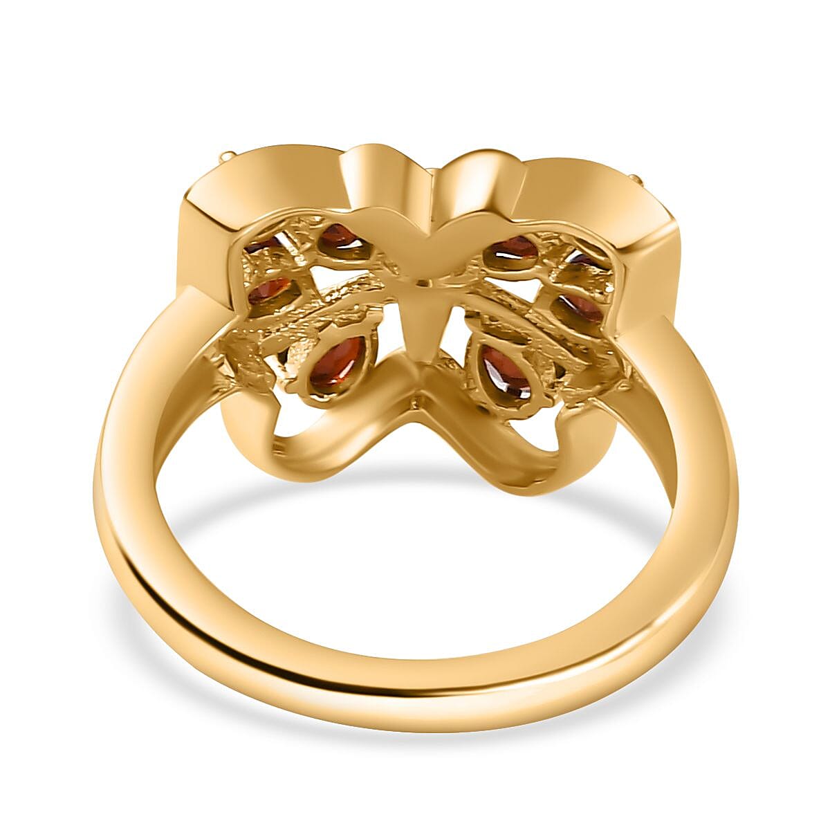 Mozambique Garnet 1.60 ctw Ring in 18K Vermeil Yellow Gold Over Sterling Silver (Size 8.0)