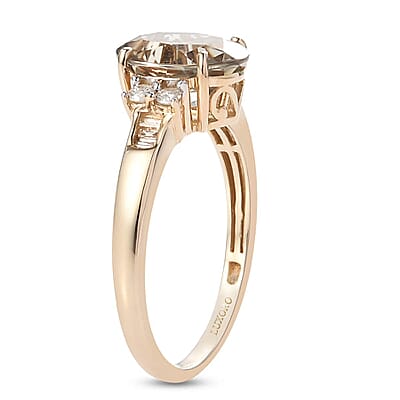 Luxoro 14K Yellow Gold AA Premium Turkizite and G-H I2 Diamond Ring (Size 6.0) 2.60 ctw