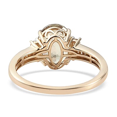 Luxoro 14K Yellow Gold AA Premium Turkizite and G-H I2 Diamond Ring (Size 6.0) 2.60 ctw