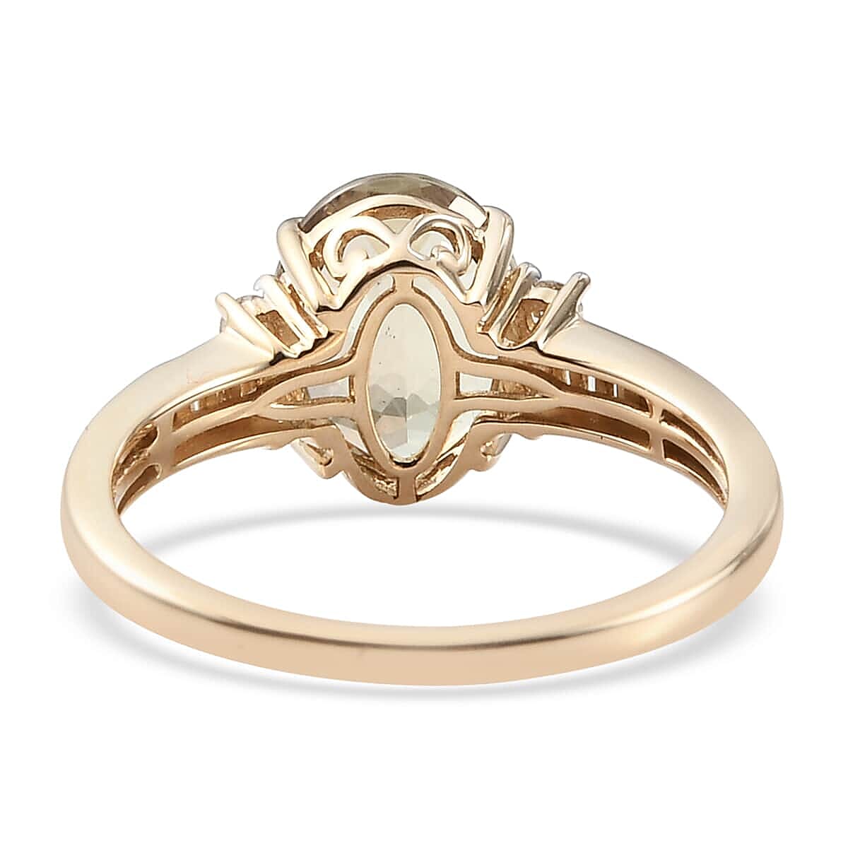 Luxoro 14K Yellow Gold AA Premium Turkizite and G-H I2 Diamond Ring (Size 6.5) 2.60 ctw