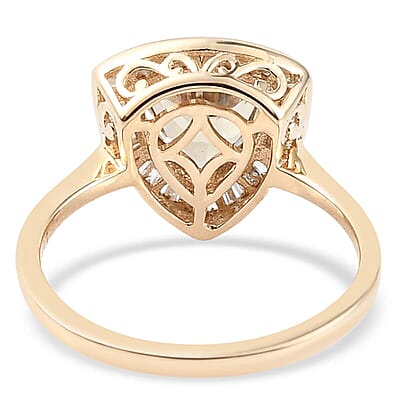 Luxoro 14K Yellow Gold AAA Turkizite and G-H I3 Diamond Halo Ring (Size 10.5) 2.00 ctw