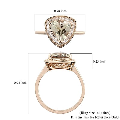 Luxoro 14K Yellow Gold AAA Turkizite and G-H I3 Diamond Halo Ring (Size 10.5) 2.00 ctw