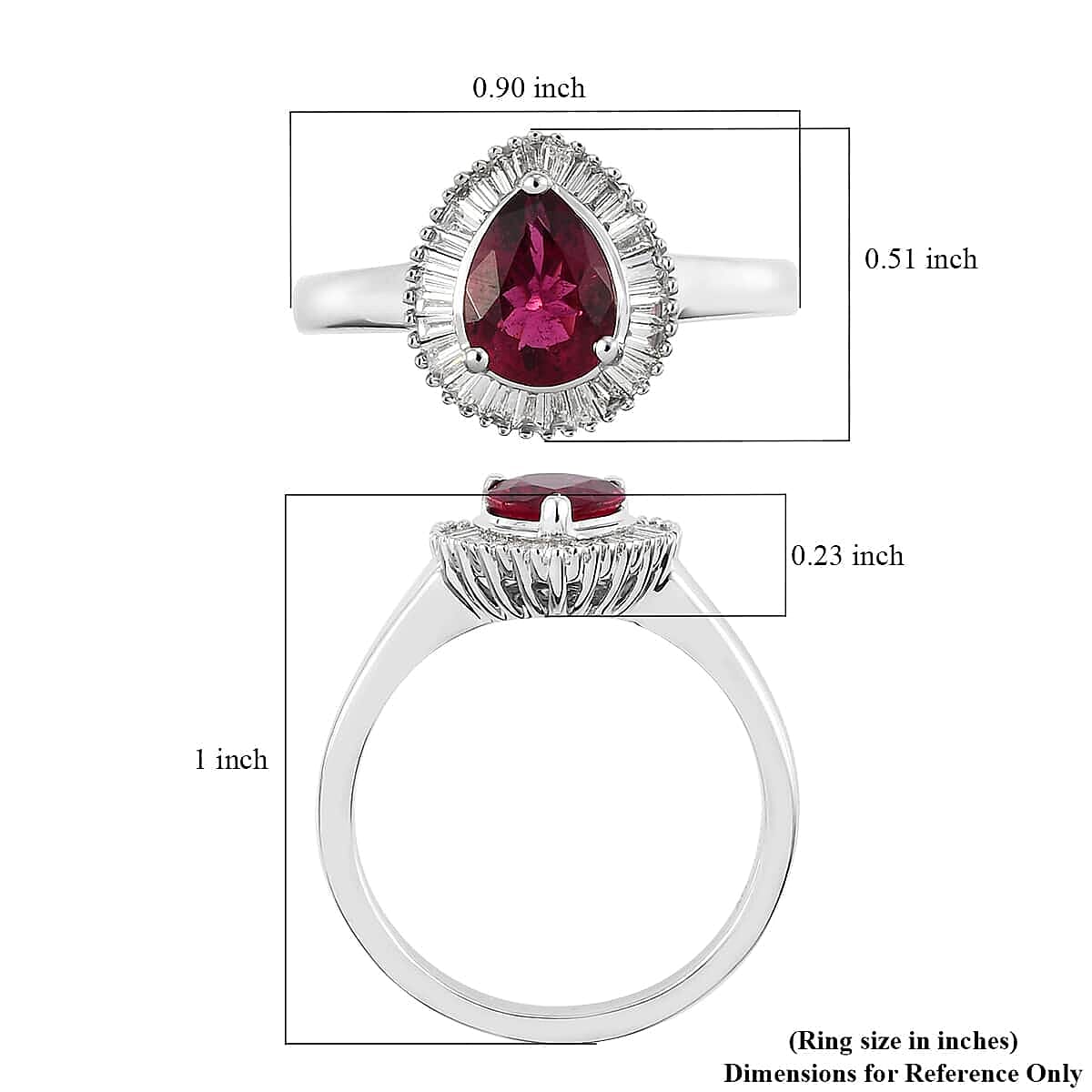 Rhapsody 950 Platinum AAAA Ouro Fino Rubellite and E-F SI Diamond Halo Ring (Size 10.0) 5.85 Grams 1.25 ctw