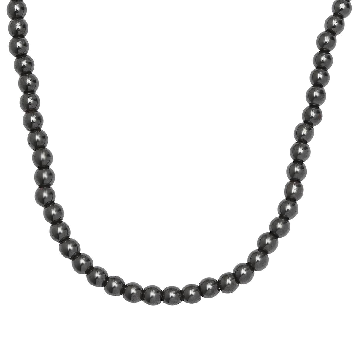 Hematite Beaded Necklace 20 Inches in Rhodium Over Sterling Silver 221.00 ctw image number 0