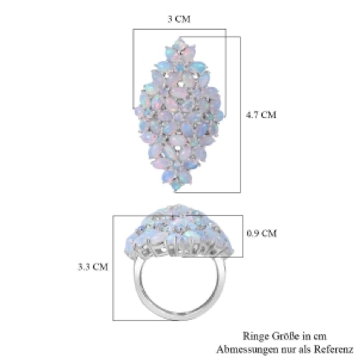 Ethiopian Welo Opal 6.35 ctw Ring in Rhodium Over Sterling Silver (Size 11.5) image number 4