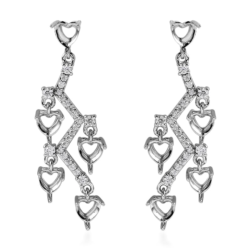 10K White Gold Moissanite Earrings 0.75 ctw