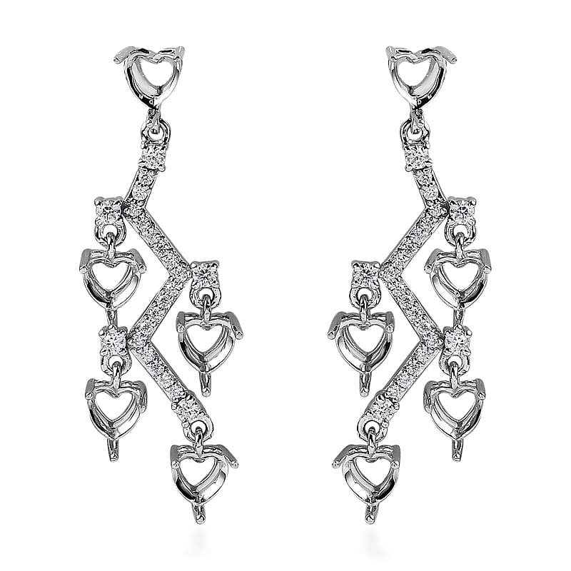 10K White Gold Moissanite Earrings 0.75 ctw