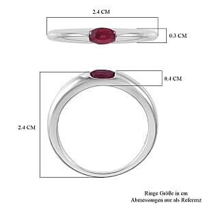 African Ruby 0.34 ctw Ring in Rhodium Over Sterling Silver (Size 10)