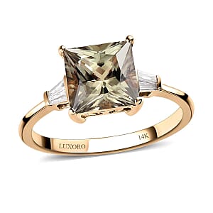 Luxoro 14K Yellow Gold AAA Turkizite and G-H I3 Diamond Ring (Size 5.5) 3.00 ctw