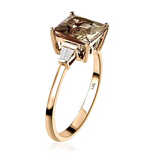 Luxoro 14K Yellow Gold AAA Turkizite and G-H I3 Diamond Ring (Size 7.5) 3.00 ctw