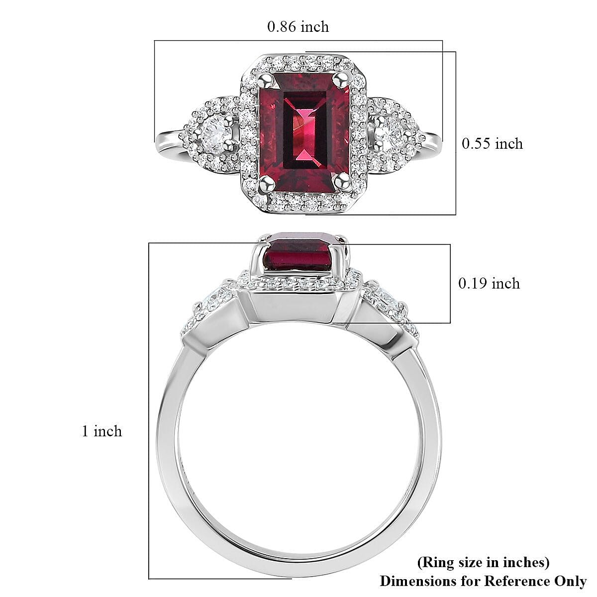 Rhapsody 950 Platinum AAAA Ouro Fino Rubellite and E-F VS2 Diamond Ring (Size 5.0) 6.30 Grams 2.65 ctw image number 5