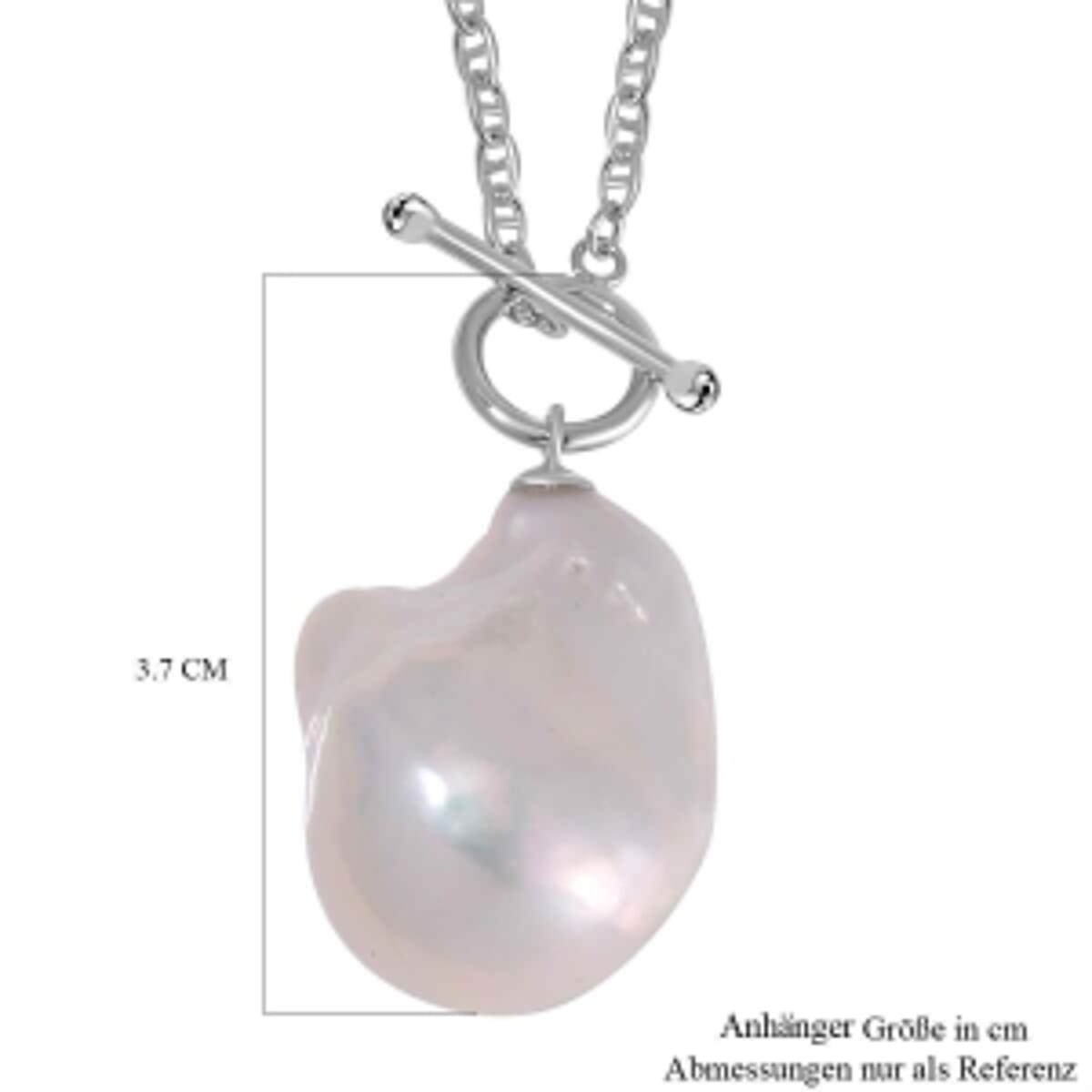 White Baroque Pearl 39.00 ctw Necklace in Rhodium Over Sterling Silver 20 Inches image number 5