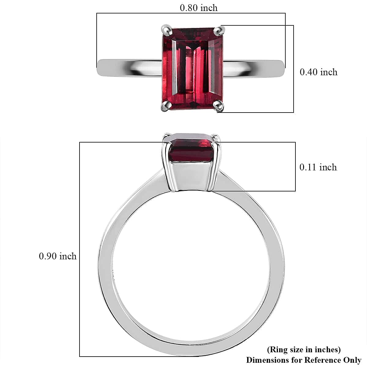 Rhapsody 950 Platinum AAAA Ouro Fino Rubellite Solitaire Ring (Size 7.5) 4.50 Grams 1.80 ctw image number 5